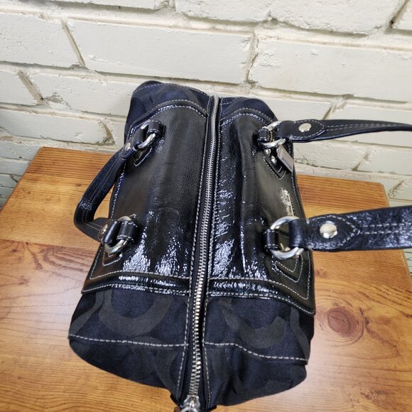 Coach Madison Op Art Sateen Audrey Shoulder Bag Purse - Picture 6 of 11